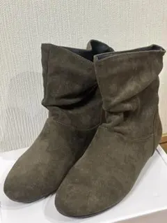 【新品】ショートブーツ スエード調 ブラウン 24センチ