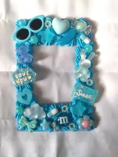 【A7】硬質ケース デコ トレカケース 水色 推し活