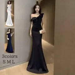 オフショルダー フリル マーメイドドレス SML