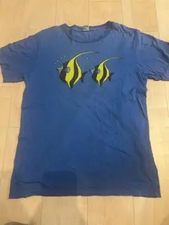 お魚柄　カラフル　熱帯魚　Tシャツ　トロピカル　古着