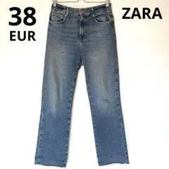 ZARA ザラ デニムパンツ　ハイライズ　ストレート　ブルー