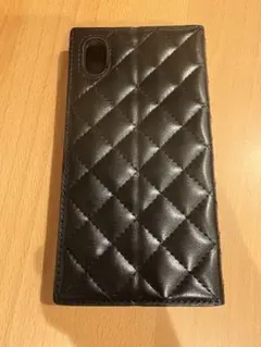 黒いキルティング手帳型ケース Iphone XR