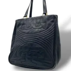 トリーバーチ　トートバッグ　フレミング　キルティング　レザー　肩掛け ブラック