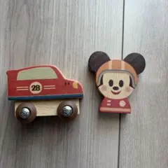 KIDEA ディズニー 木製玩具 車 ミッキーマウス セット
