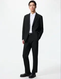 新品未使用　UNIQLO ユニクロ 感動パンツ ウールライク　ブラック85×76