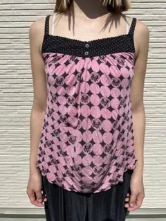 HYSTERIC GLAMOUR ピンクキャミソール HYSTERIC GLAMOUR（ヒステリックグラマー）の「SPEAK NO EVILジャ