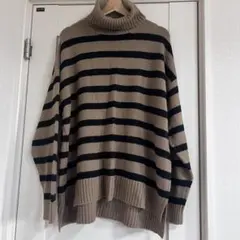 Chaco closet オーバーサイズ タートルネック ボーダー ニット
