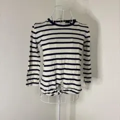 ボーダーカットソー 長袖 Tシャツ ロンT カジュアル【M】