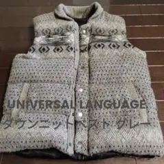 UNIVERSAL LANGUAGE ダウンニットベスト グレーのサムネイル