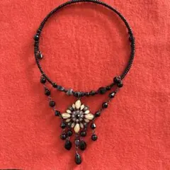 ビンテージ風 ブラック ネックレス