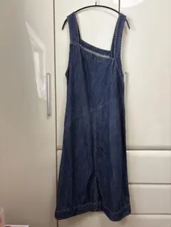 値下げ【H.A.K】ソフトタッチデニム　アシンメトリー　ジャンパースカート