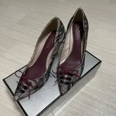 RANDA レースアップデザイン ヒール パンプス 結婚式 同窓会 22.5cm