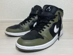 NIKE エアジョーダン1 ミッド 黒 カーキ オリーブ26.5cm