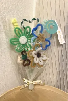 モールフラワーブーケ枯れない花束＊誕生日＊プレゼント＊誕プレ＊青ブルー緑グリーン