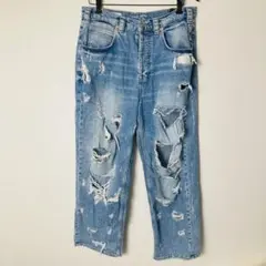 ZARA ザラ デストロイ バギーデニム 31