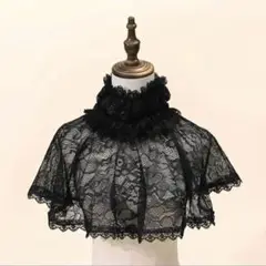 刺繍レース ショール ブラック ゴシック ハイネックドレス パーティードレス②