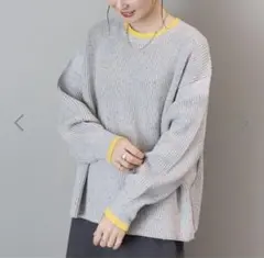 AMERICAN HOLIC 配色ラインニットプルオーバー