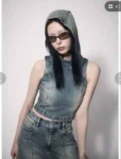 LAGUA GEM WASH HOODIE デニムトップスのサムネイル