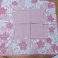 日本製 桜とウサギの絵柄ハンカチ