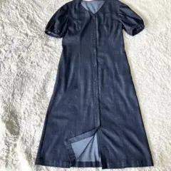 極美品＊23区 デニムライクシャンブレーワンピース 40 インディゴ系 