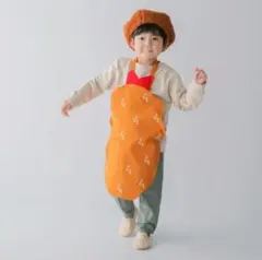 cheek roomキッズ用 エビフライ エプロン 帽子付