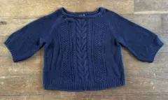 レディース　EVEXbyKRIZIA ネイビー 五分袖ニット トップス40サイズ