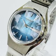 CITIZEN カットガラス レディース 腕時計 21石 ブルー ヴィンテージのサムネイル