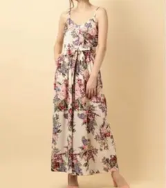 クリーニング済み 訳あり DEICY 花柄 サロペット ウエストリボンのサムネイル