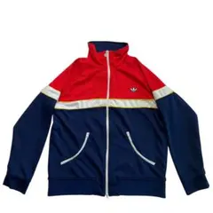 2020年 Adidas 曲がりポケット トラックジャケット O 紺 赤 白