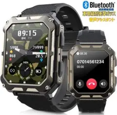 ✨スマートウォッチ 通話機能付き 軍用規格 1.83インチ大画面 耐衝撃