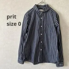 prit プリット　ストライプ　ラウンドカラーシャツ　Sのサムネイル