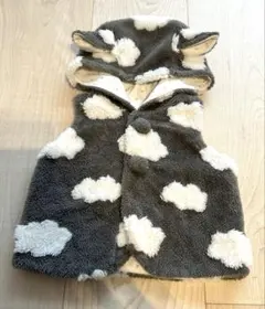 雲模様フード付きベスト 60-90cm