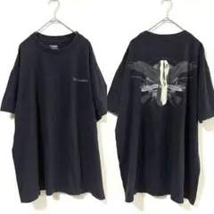 コロンビア バックプリント Ｔシャツ 丸首 L ビッグサイズ 黒 綿 日常のサムネイル