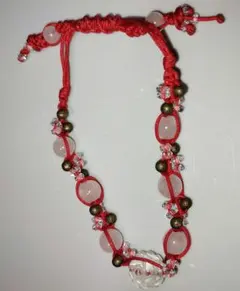 手編みローズクォーツブレスレット　アナヒータストーンズ