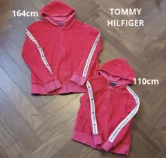 TOMMY HILFIGER 赤 ジッパーパーカー 164cm 110cm