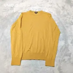 UNIQLO 黄 429066 S エクストラファインメリノクルーネックセーター