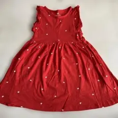 H&M 120cm 赤　ちょう　ノースリーブワンピース