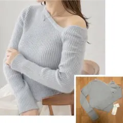 Chico チコ　ワンショルデザインアンゴラニット