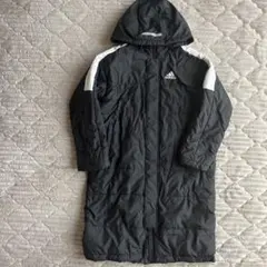 adidas フード付き　ベンチコート 黒　130