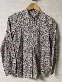 human woman 丸襟　ピンタック　花柄　長袖ブラウス　中古