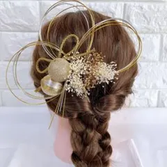 髪飾り　成人式　前撮り　結婚式　ヘッドドレス　ドライフラワー