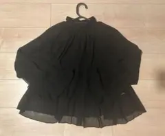 ZARA フリル付きシアーブラウス ブラック