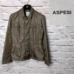美品◆ASPESI 中綿 ミリタリージャケット　カーキー 薄手 ユニセックスのサムネイル