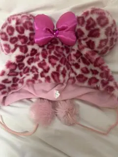 ミニー ヒョウ柄 ファンキャップ ピンク ディズニー