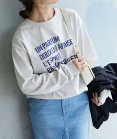 SLOBE IENA レタードグラフィックロンTEE トップス