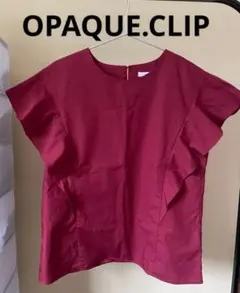 お値下げ！　OPAQUE.CLIP フリルブラウス　オペークドットクリップ