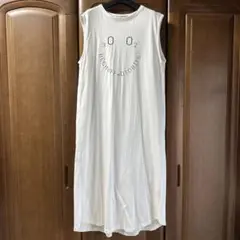 アグノスト ホワイト ノースリーブ ロングワンピース M〜L