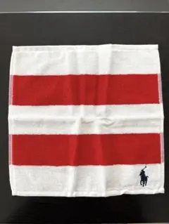 ポロ・ラルフ・ローレン タオルハンカチ 赤白