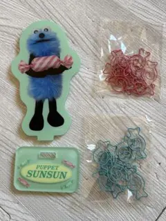 パペットスンスン　アクリルマグネットスタンド&ゼムクリップ　キャンディストア