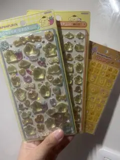 ポムポムプリン　ボンボンドロップシール　タイルシール　ミニ　3点セット